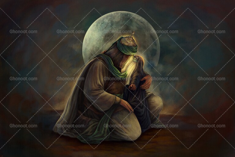 عکس-حضرت-رقیه-(س)-با-امام-حسین-(ع)