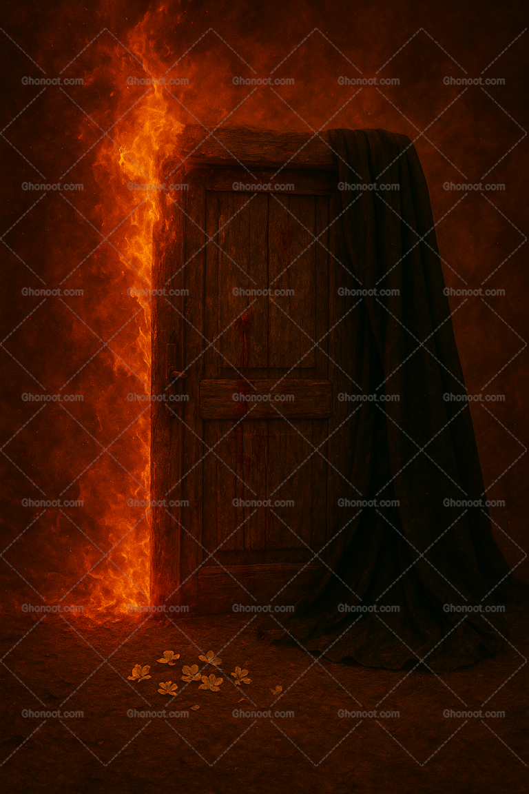 در-آتش-گرفته-و-چادر-خاکی